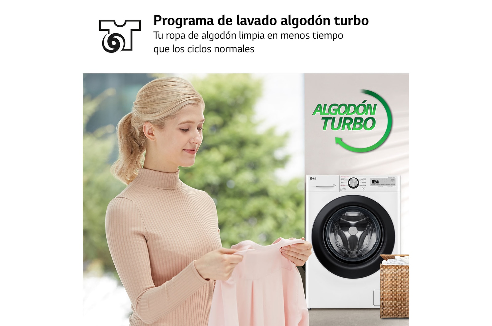 LG Lavadora inteligente AI Direct Drive,  Vapor,  11kg ,  1400rpm Un 10% más eficiente que A, Serie 500, F4WR5011A6F