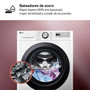 LG Lavadora inteligente AI Direct Drive,  Vapor,  11kg ,  1400rpm Un 10% más eficiente que A, Serie 500, F4WR5011A6F