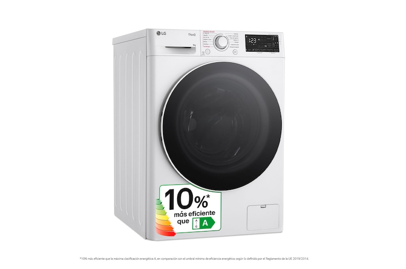 LG Lavadora inteligente AI Direct Drive. Vapor, Autodosificación,  9kg ,  1400rpm Un 10% más eficiente que A, Serie 550, F4WR5509A0W