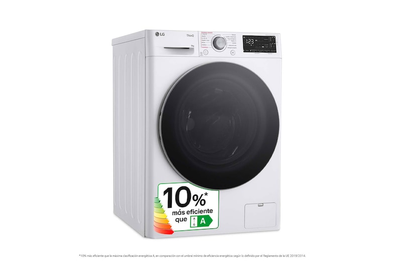 LG Outlet Lavadora inteligente AI Direct Drive. Vapor, Autodosificación, 9kg , 1400rpm Un 10% más eficiente que A, Serie 550, F4WR5509A1W.OUTLET