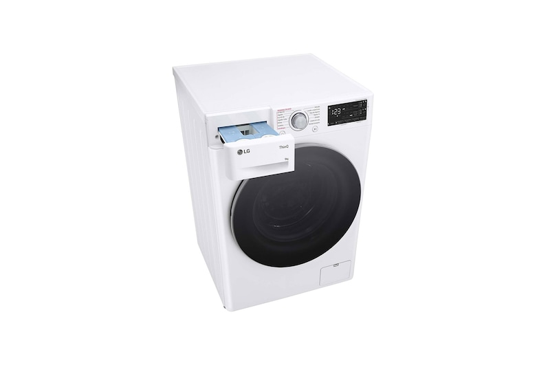 LG Outlet Lavadora inteligente AI Direct Drive. Vapor, Autodosificación, 9kg , 1400rpm Un 10% más eficiente que A, Serie 550, F4WR5509A1W.OUTLET
