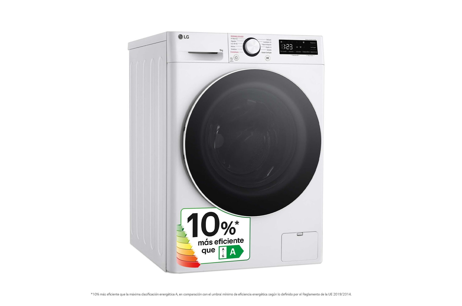 LG Outlet Lavadora inteligente AI Direct Drive. TurboWash 360º, Vapor, 9kg , 1400rpm Un 10% más eficiente que A, Serie 600, F4WR6009A0W.OUTLET