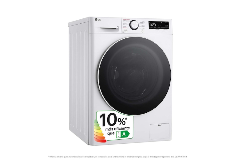 LG Outlet Lavadora inteligente AI Direct Drive. TurboWash 360º, Vapor, 9kg , 1400rpm Un 10% más eficiente que A, Serie 600, F4WR6009A0W.OUTLET