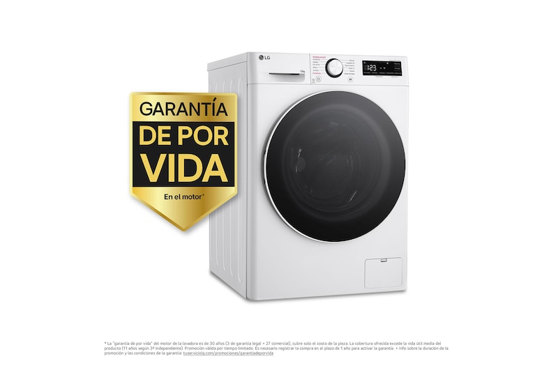 LG Lavadora inteligente AI Direct Drive. TurboWash 360º, Vapor,  10kg ,  1400rpm Un 10% más eficiente que A, Serie 600 , F4WR6010A0W