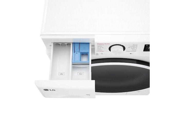 LG Lavadora inteligente AI Direct Drive. TurboWash 360º, Vapor,  10kg ,  1400rpm Un 10% más eficiente que A, Serie 600 , F4WR6010A0W