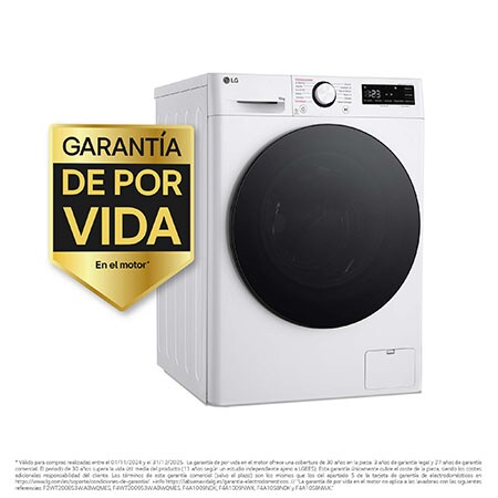 LG Lavadora 10kg , 1400rpm, Un 10% más eficiente que A, TurboWash 360º- Steam, F4WR6010AGW.ABWQWES