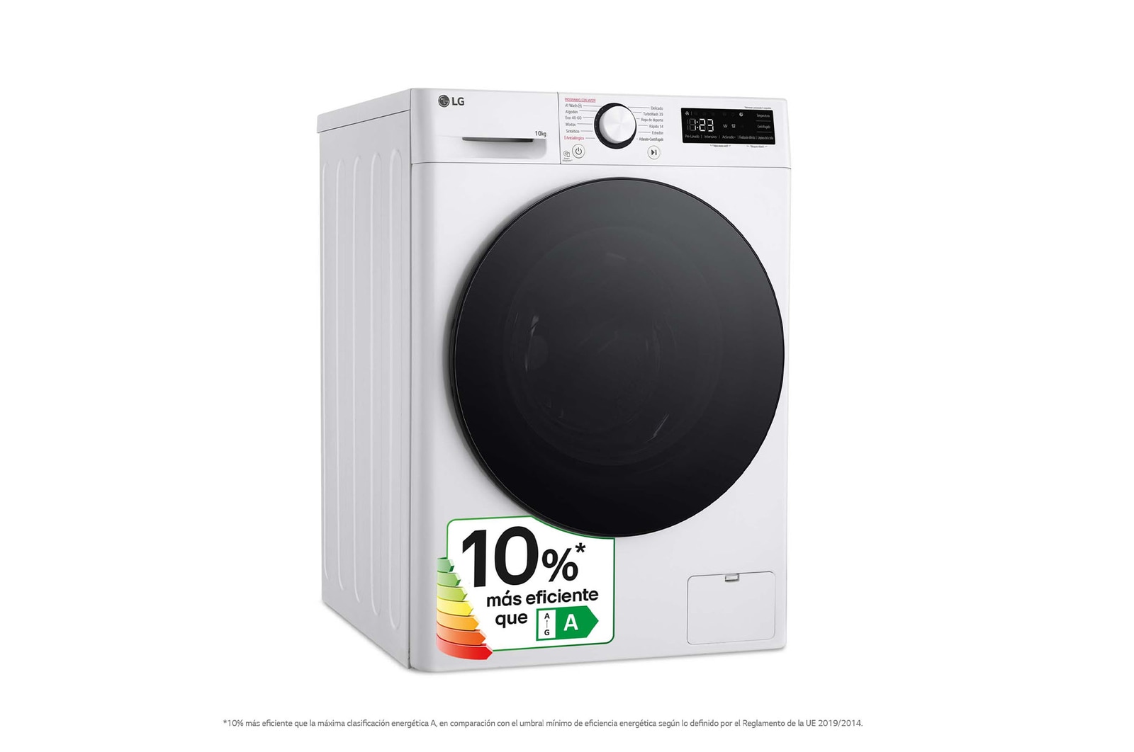 LG Lavadora 10kg , 1400rpm, Un 10% más eficiente que A, TurboWash 360º- Steam, F4WR6010AGW.OBSEXC