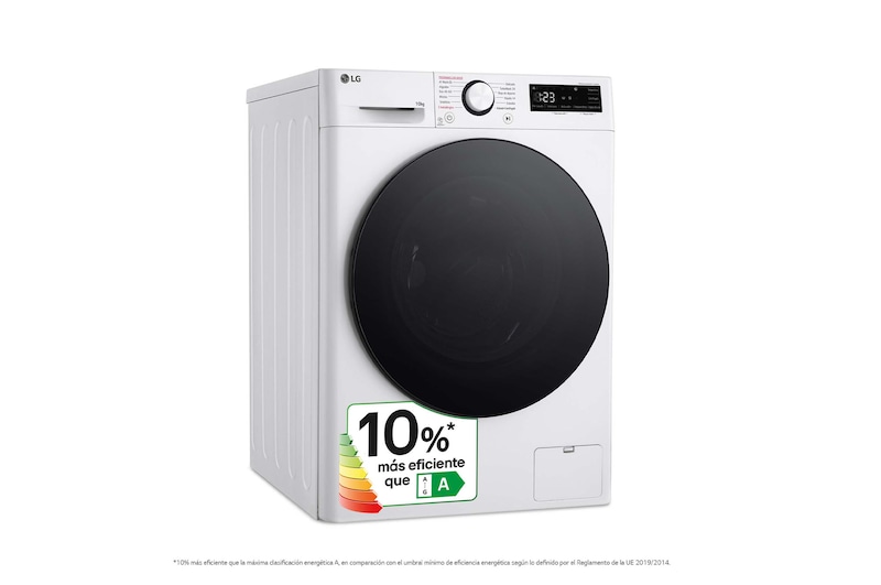 LG Outlet Lavadora inteligente AI Direct Drive. TurboWash 360º, Vapor, 10kg , 1400rpm Un 10% más eficiente que A, Serie 600, F4WR6010AGW.OUTLET