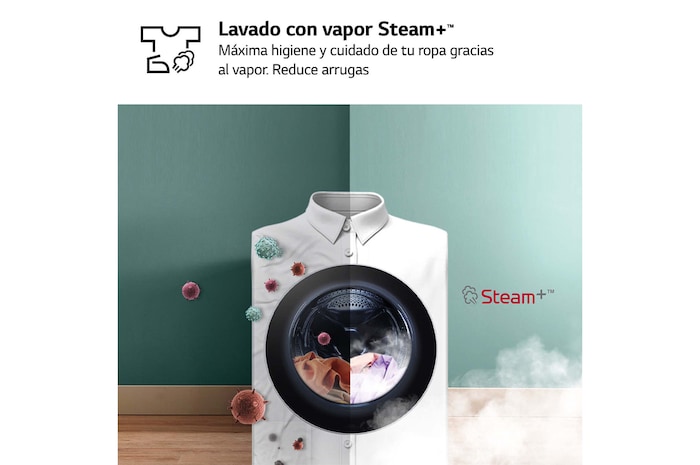 LG Outlet Lavadora inteligente AI Direct Drive. TurboWash 360º, Vapor, 10kg , 1400rpm Un 10% más eficiente que A, Serie 600, F4WR6010AGW.OUTLET
