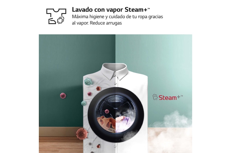 LG Outlet Lavadora inteligente AI Direct Drive. TurboWash 360º, Vapor, 10kg , 1400rpm Un 10% más eficiente que A, Serie 600, F4WR6010AGW.OUTLET