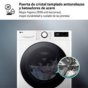 LG Lavadora 10kg , 1400rpm, Un 10% más eficiente que A, TurboWash 360º- Steam, F4WR6010AGW.OBSEXC