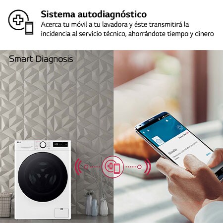 LG Lavadora 10kg , 1400rpm, Un 10% más eficiente que A, TurboWash 360º- Steam, F4WR6010AGW.ABWQWES