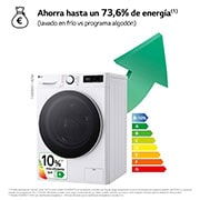 LG Lavadora inteligente AI Direct Drive. TurboWash 360º, Vapor,  11kg ,  1400rpm Un 10% más eficiente que A, Serie 600 , F4WR6011A0W