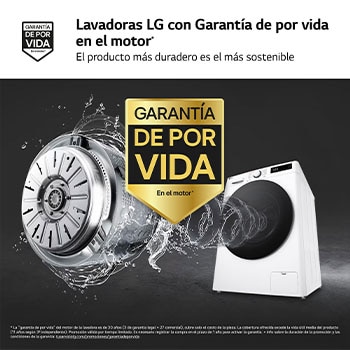LG Lavadora inteligente AI Direct Drive. TurboWash 360º, Vapor, 13kg , 1400rpm Un 10% más eficiente que A, Serie 600, F4WR6013AGW