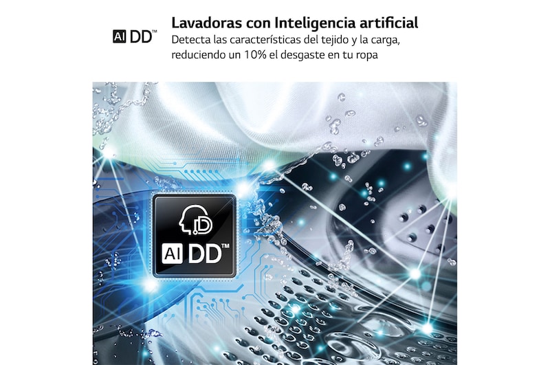 LG Lavadora inteligente AI Direct Drive. TurboWash 360º, Vapor, 13kg , 1400rpm Un 10% más eficiente que A, Serie 600, F4WR6013AGW