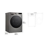 LG Lavadora inteligente AI Direct Drive. TurboWash 360º, Vapor+, 9kg , 1400rpm Un 10% más eficiente que A, Serie 700, F4WR7009AGS.OBSEXC