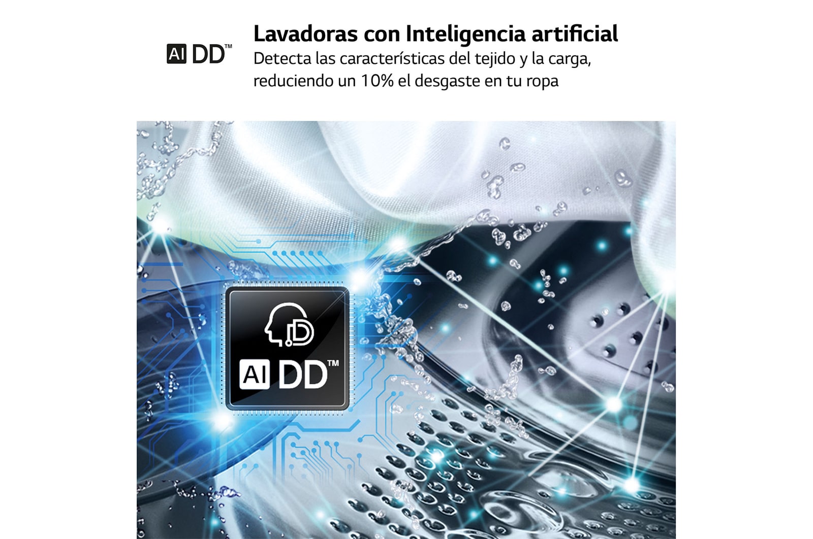 LG Lavadora inteligente AI Direct Drive. TurboWash 360º, Vapor+, 9kg , 1400rpm Un 10% más eficiente que A, Serie 700, F4WR7009AGS.OBSEXC