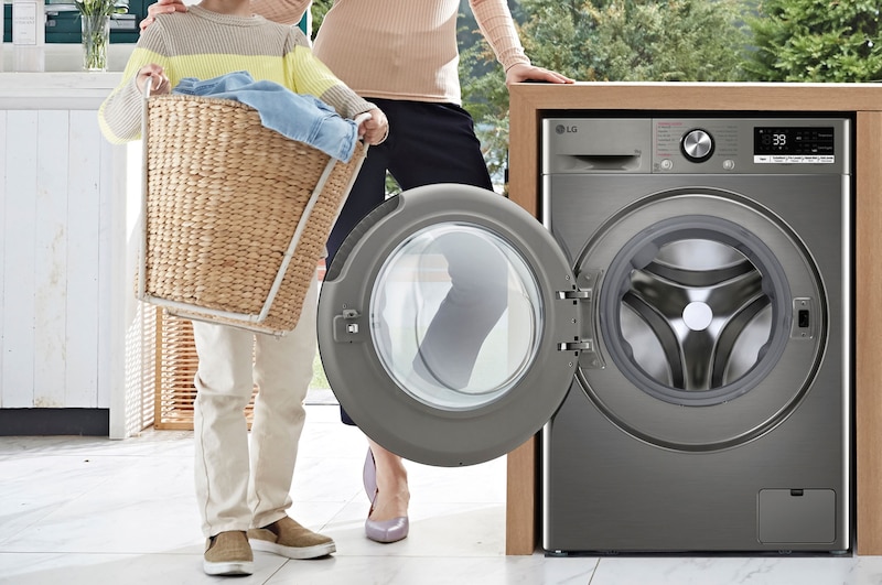 LG Lavadora inteligente AI Direct Drive. TurboWash 360º, Vapor+, 9kg , 1400rpm Un 10% más eficiente que A, Serie 700, F4WR7009AGS.OBSEXC