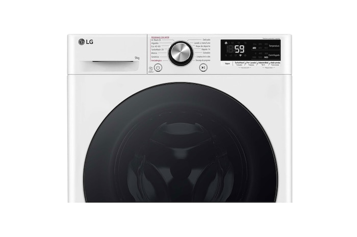 LG Lavadora inteligente AI Direct Drive. TurboWash 360º, Vapor+, 9kg , 1400rpm Un 10% más eficiente que A, Serie 700, F4WR7009AGW
