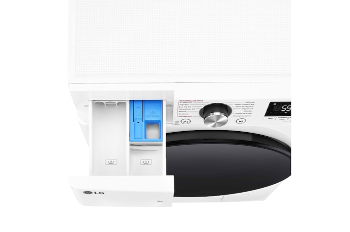 LG Lavadora inteligente AI Direct Drive. TurboWash 360º, Vapor+, 9kg , 1400rpm Un 10% más eficiente que A, Serie 700, F4WR7009AGW