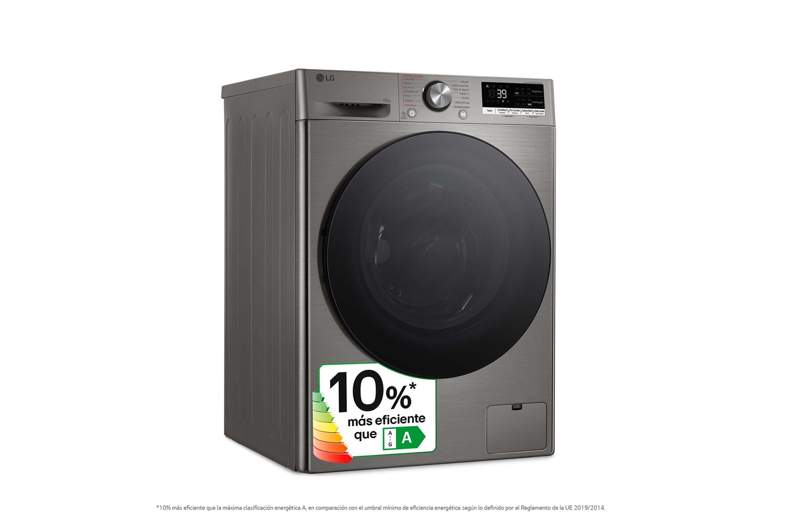 LG Lavadora inteligente AI Direct Drive. TurboWash 360º, Vapor+,  10kg ,  1400rpm Un 10% más eficiente que A, Serie 700, F4WR7010AGS