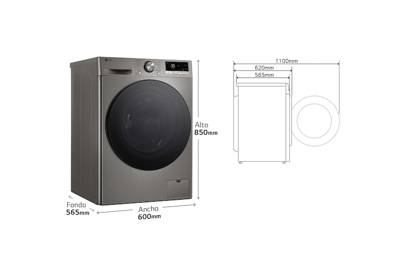 LG Lavadora inteligente AI Direct Drive. TurboWash 360º, Vapor+,  10kg ,  1400rpm Un 10% más eficiente que A, Serie 700, F4WR7010AGS