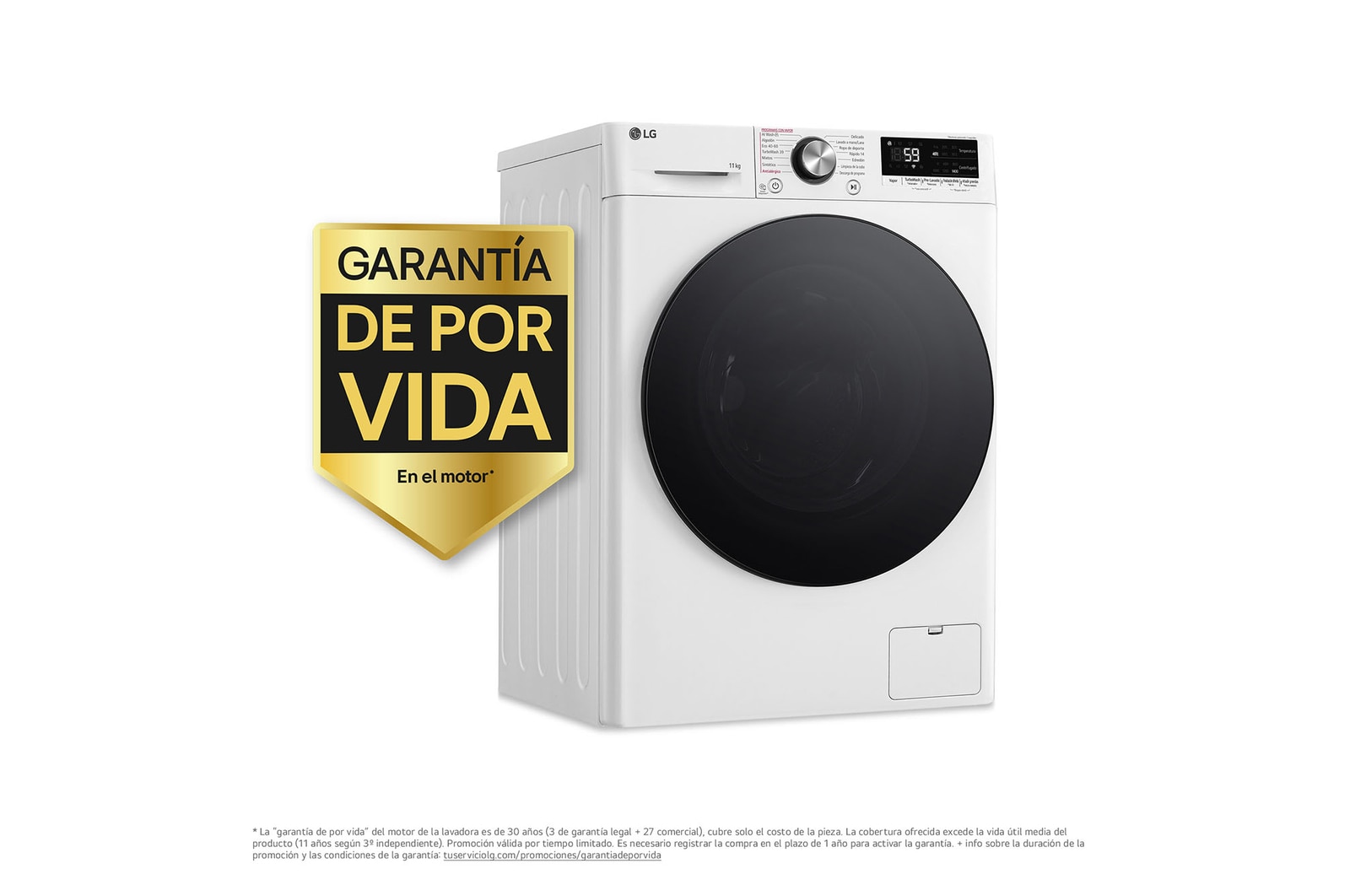 LG Outlet Lavadora inteligente AI Direct Drive. TurboWash 360º, Vapor+, 11kg , 1400rpm Un 10% más eficiente que A, Serie 700, F4WR7011AGW.OUTLET