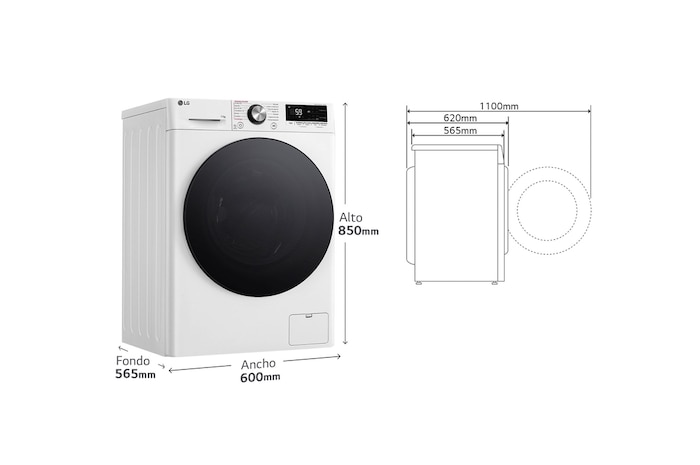 LG Outlet Lavadora inteligente AI Direct Drive. TurboWash 360º, Vapor+, 11kg , 1400rpm Un 10% más eficiente que A, Serie 700, F4WR7011AGW.OUTLET