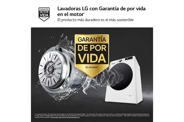 LG Outlet Lavadora inteligente AI Direct Drive. TurboWash 360º, Vapor+, 11kg , 1400rpm Un 10% más eficiente que A, Serie 700, F4WR7011AGW.OUTLET