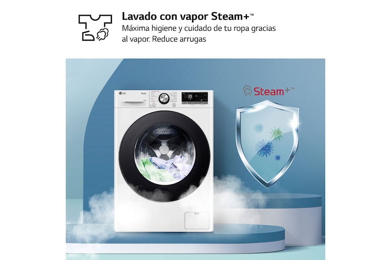 LG Outlet Lavadora inteligente AI Direct Drive. TurboWash 360º, Vapor+, 13kg , 1400rpm.Un 20% más eficiente que A, Serie 700, F4WR7013AGW.OUTLET