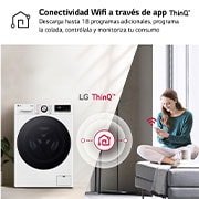 LG Outlet Lavadora inteligente AI Direct Drive. TurboWash 360º, Vapor+, 13kg , 1400rpm.Un 20% más eficiente que A, Serie 700, F4WR7013AGW.OUTLET
