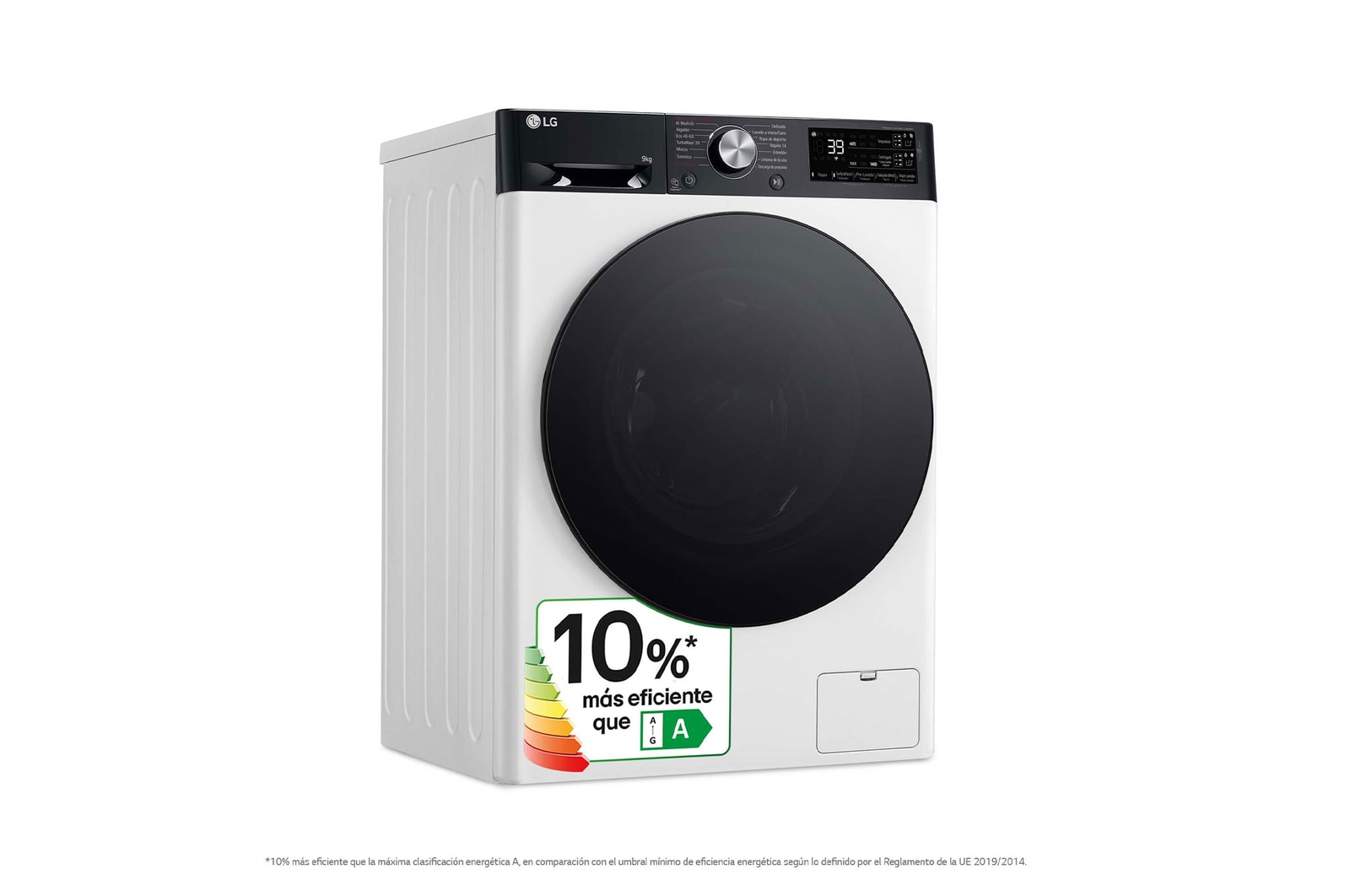 LG Lavadora 9kg   1400rpm , Un 10% más eficiente que A, TurboWash 360º- Dosificador automático detergente, F4WR7509AGH