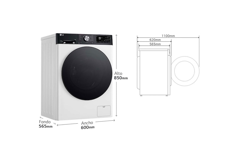 LG Lavadora 9kg   1400rpm , Un 10% más eficiente que A, TurboWash 360º- Dosificador automático detergente, F4WR7509AGH