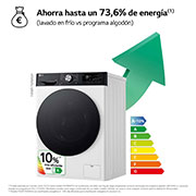 LG Lavadora 9kg   1400rpm , Un 10% más eficiente que A, TurboWash 360º- Dosificador automático detergente, F4WR7509AGH