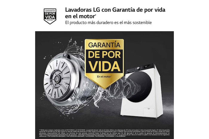 LG Lavadora 9kg   1400rpm , Un 10% más eficiente que A, TurboWash 360º- Dosificador automático detergente, F4WR7509AGH