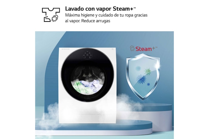 LG Lavasecadora LG SIGNATURE  con bomba de calor, Clase A lavado/A secado, 12kg lavado/7kg secado, 1.600 rpm, Blanca, LSWD100E