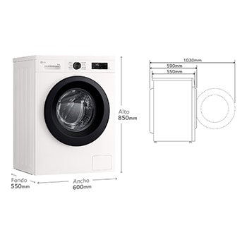 LG Lavasecadora Inverter | LG W4X1095NWK, Direct Drive, 6 Motion, 9/5kg, 1400rpm, Serie 140, Clasificación A (Lavado) / E (Secado), Blanca, W4X1095NWK