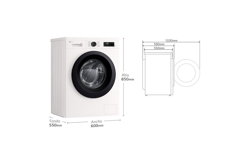 LG Outlet Lavasecadora Inverter | LG W4X1095NWK, Direct Drive, 6 Motion, 9/5kg, 1400rpm, Serie 140, Clasificación A (Lavado) / E (Secado), Blanca, W4X1095NWK.OBSEXC