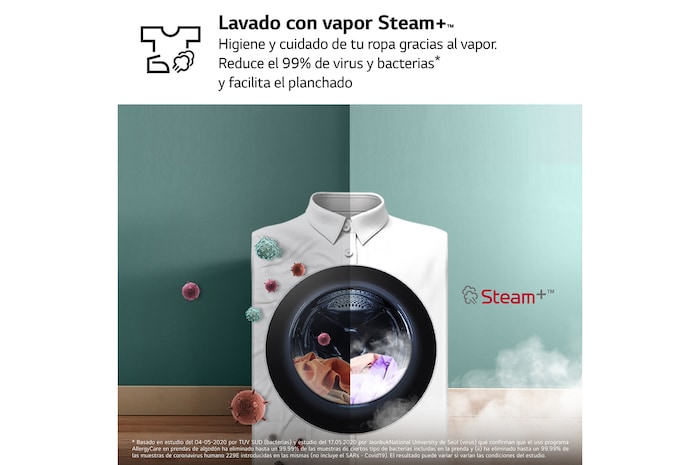 LG Lavasecadora Inverter | LG W4X1095NWK, Direct Drive, 6 Motion, 9/5kg, 1400rpm, Serie 140, Clasificación A (Lavado) / E (Secado), Blanca, W4X1095NWK