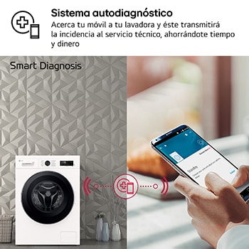 LG Lavasecadora Inverter | LG W4X1095NWK, Direct Drive, 6 Motion, 9/5kg, 1400rpm, Serie 140, Clasificación A (Lavado) / E (Secado), Blanca, W4X1095NWK