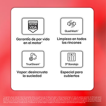 LG Outlet Lavavajillas Integrable, LG QuadWashᵀᴹ Steam, A, con lavado a vapor y tercera bandeja, DB375TXS.OUTLET