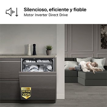 LG Outlet Lavavajillas Integrable, LG QuadWashᵀᴹ Steam, A, con lavado a vapor y tercera bandeja, DB375TXS.OUTLET