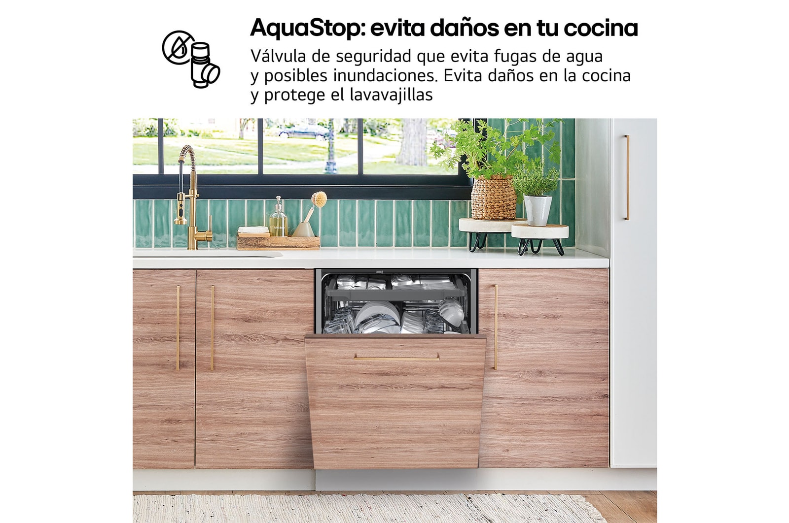 LG Outlet Lavavajillas Integrable, LG QuadWashᵀᴹ Steam, A, con lavado a vapor y tercera bandeja, DB375TXS.OUTLET
