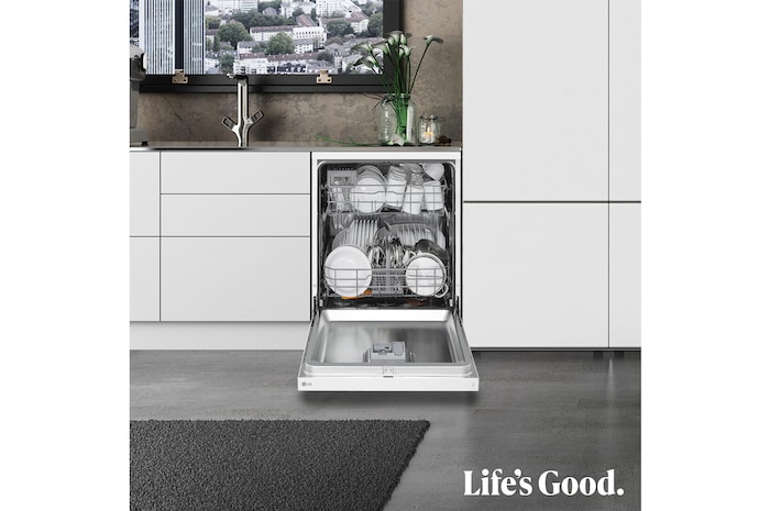 LG Lavavajillas LG QuadWashTM, Blanco , D, DF142FW