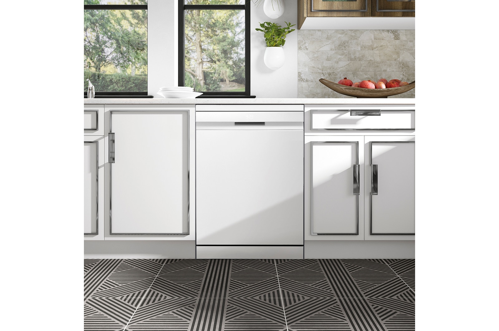 LG Outlet Lavavajillas LG QuadWashᵀᴹ Steam, Blanco, Un 10% más eficiente que A, con lavado a vapor y tercera bandeja​, DF587HHS.OUTLET