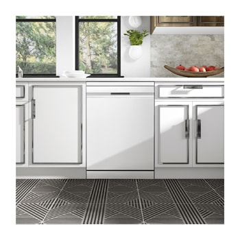 LG Outlet Lavavajillas LG QuadWashᵀᴹ Steam, Blanco, Un 10% más eficiente que A, con lavado a vapor y tercera bandeja​, DF587HHS.OUTLET