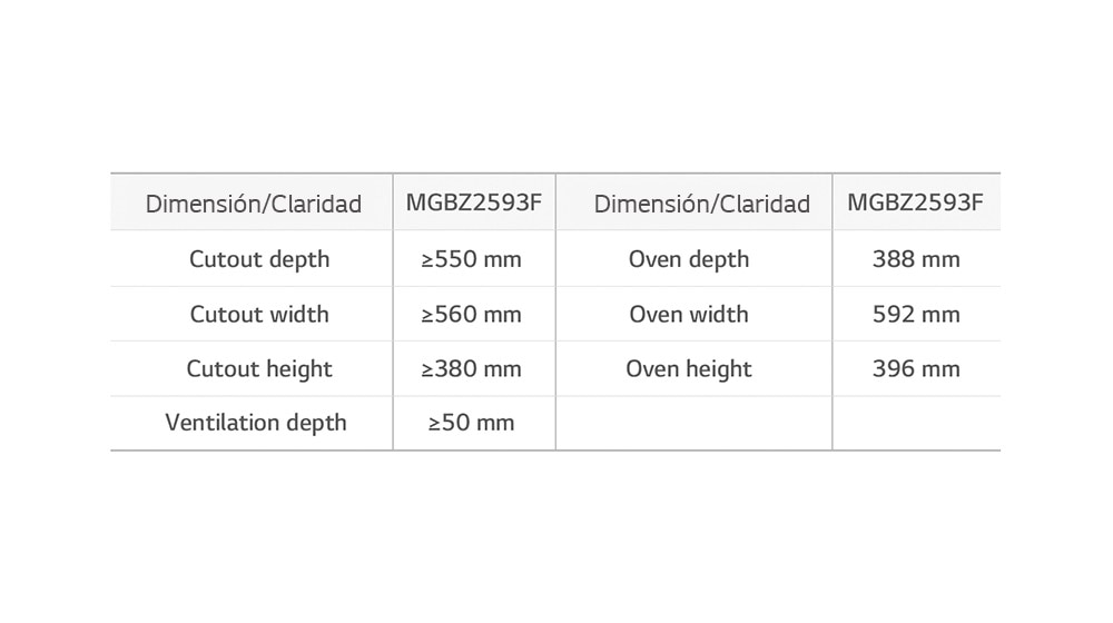 Dimensión/Claridad, MGBZ2593F, Dimensión/Claridad, MGBZ2593F