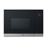 Microondas Grill Integrable| LG MG7Z2593D, 900W, 25L, cristal negro + acero