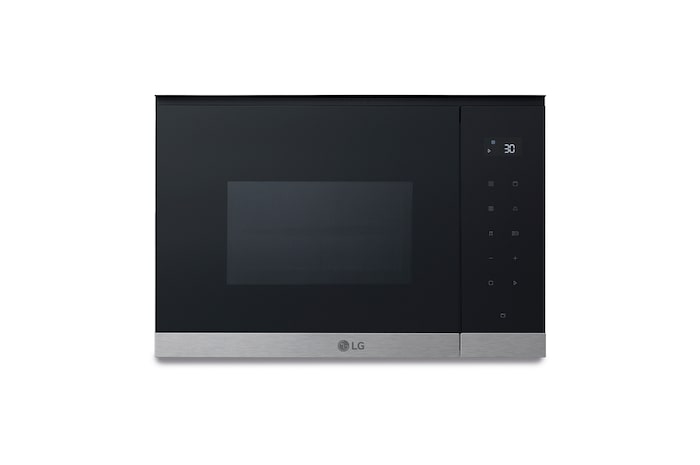 LG  Microondas Grill Integrable| LG MG7Z2593D, 900W, 25L, cristal negro + acero, MG7Z2593D