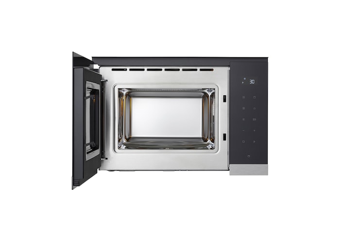 LG  Microondas Grill Integrable| LG MG7Z2593D, 900W, 25L, cristal negro + acero, MG7Z2593D